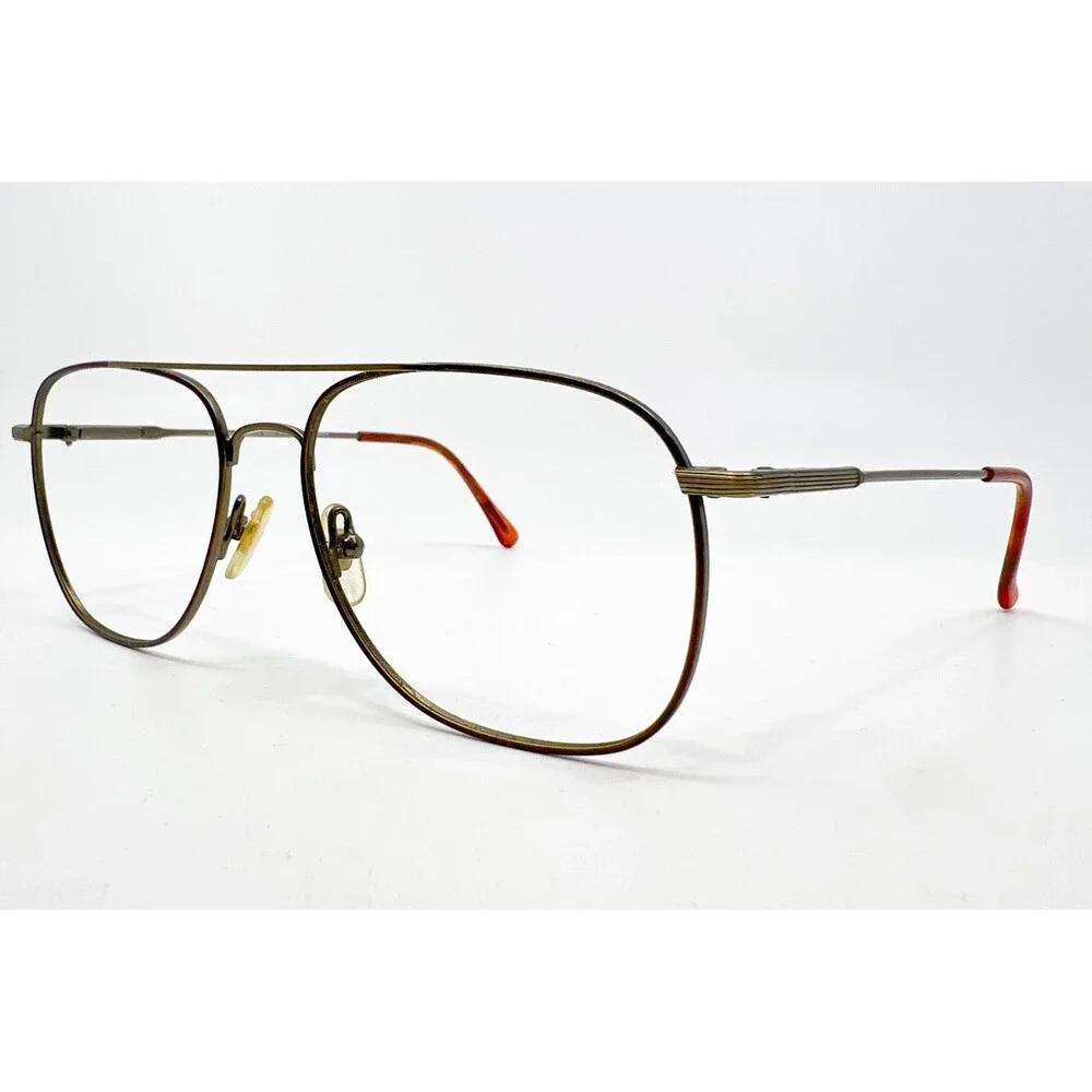 Duck Head Eyeglasses Mens Gold Titanium High Tech XII Aviator Frame 57-17-145